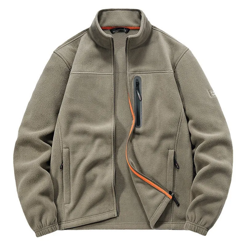 Herren Isolierende Mikrofleece-Funktionsjacke mit wasserdichter Brusttasche und Stehkragen Nord Taschen