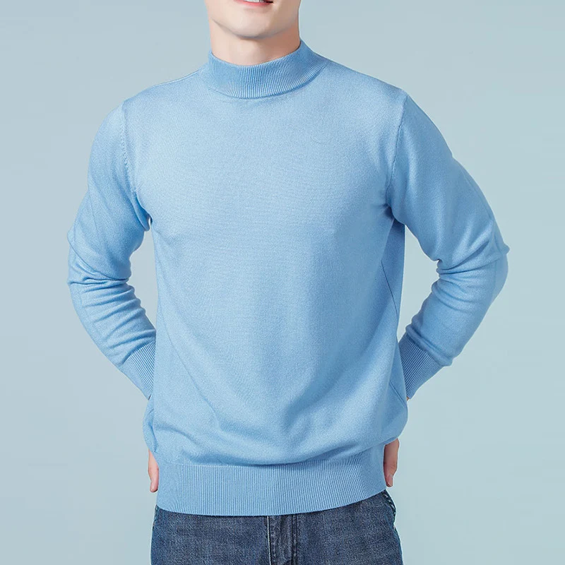 Herren Feiner Mockneck-Pullover aus hochwertigem Feinstrick mit gerippten Abschlüssen Nord Taschen