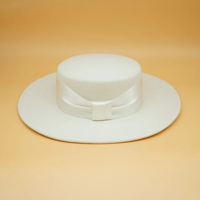 Schleife Weißer Wollhut