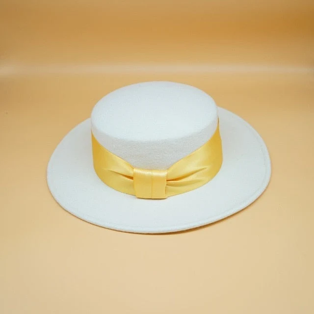 Schleife Weißer Wollhut