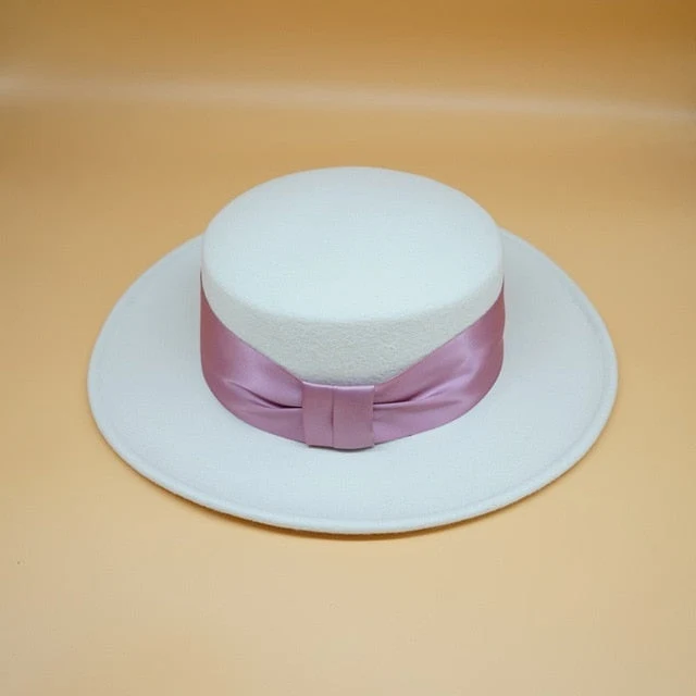 Schleife Weißer Wollhut