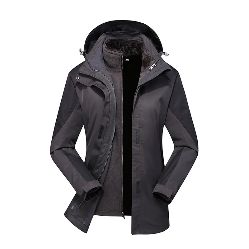 Damen zweilagige Softshelljacke mit herausnehmbarer Teddyfleece-Innenjacke und verstellbarer Kapuze Nord Taschen