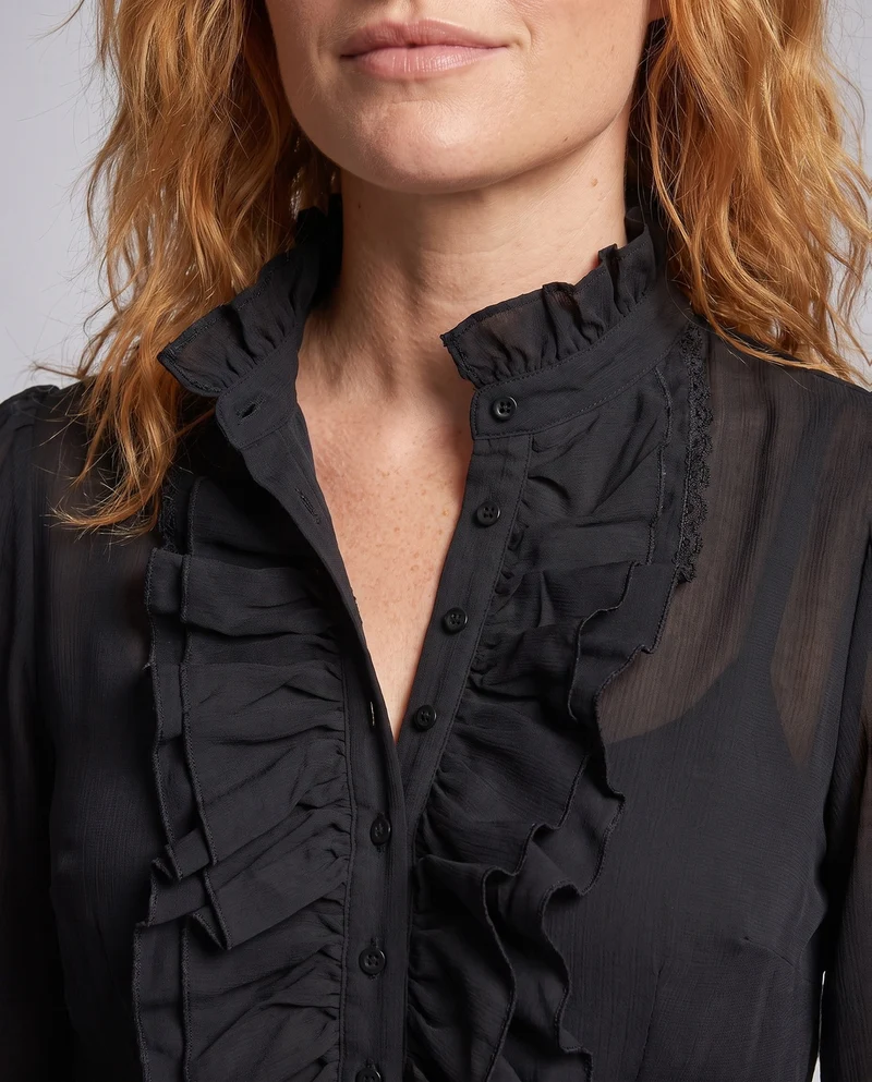 Damen viktorianisches Kleid mit Rüschen und Zierknöpfen Nord Taschen