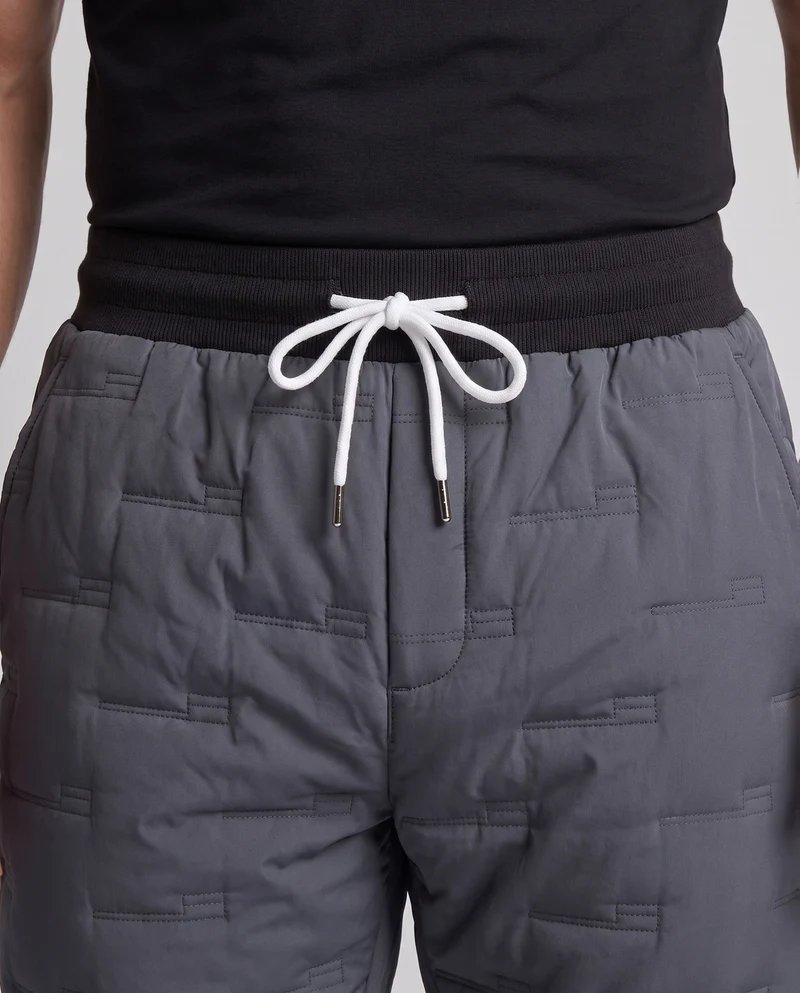 Herren isolierte gesteppte Jogginghose mit elastischem Rippbund, Kordelzug und warmer Fütterung Nord Taschen