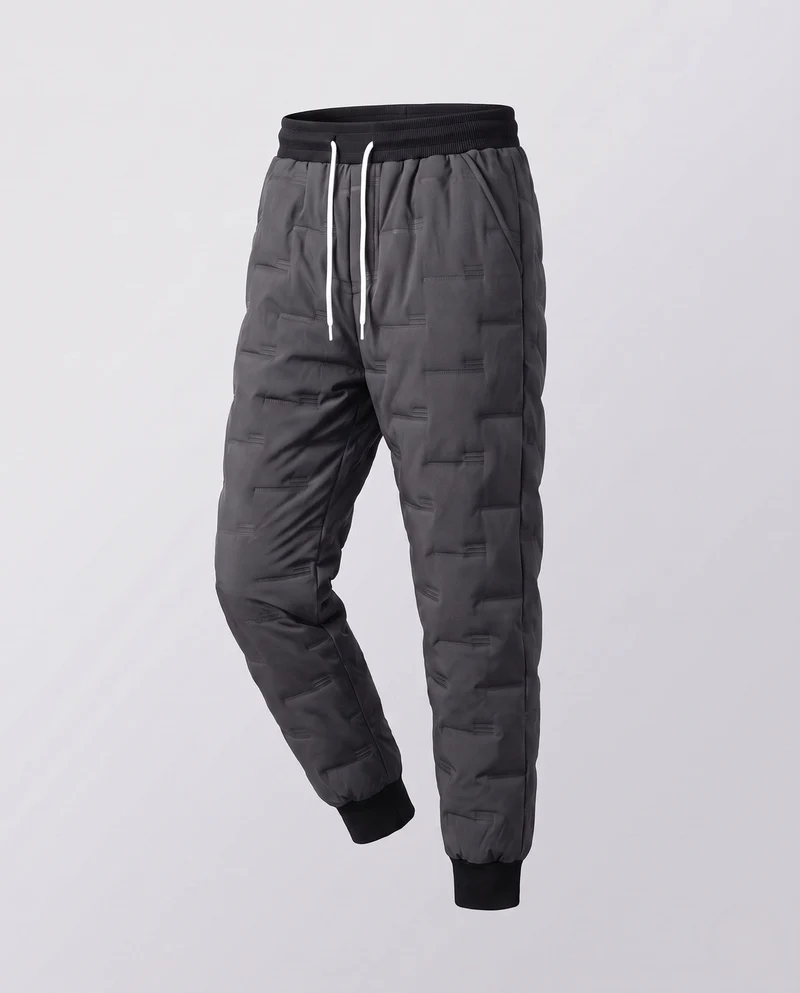 Herren isolierte gesteppte Jogginghose mit elastischem Rippbund, Kordelzug und warmer Fütterung Nord Taschen
