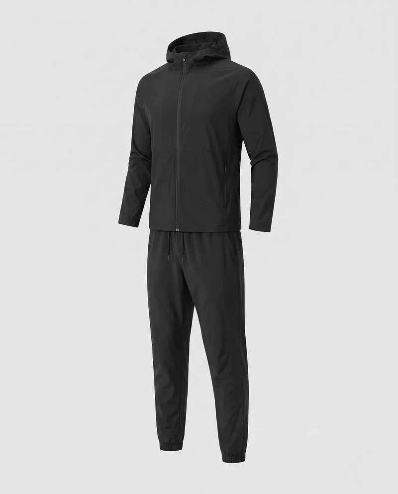 Frauen Laufset mit Kapuzenjacke und atmungsaktiven, schnell trocknenden Traininghose Nord Taschen