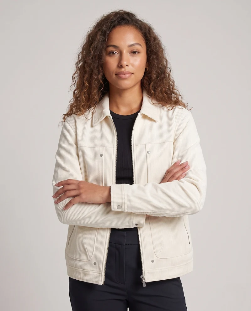 Damen Leichte Utility Jacke mit gestepptem Innenfutter, Druckknopfblende & elastischem Saum Nord Taschen