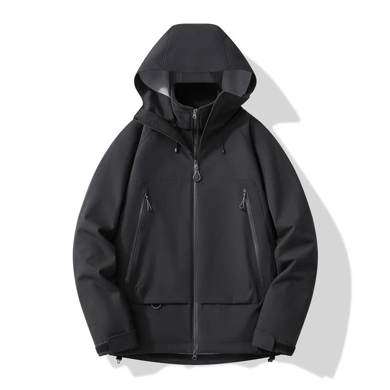 Herren technisch-isolierende Softshelljacke mit Kapuze und Fleece-Innenkragen Nord Taschen