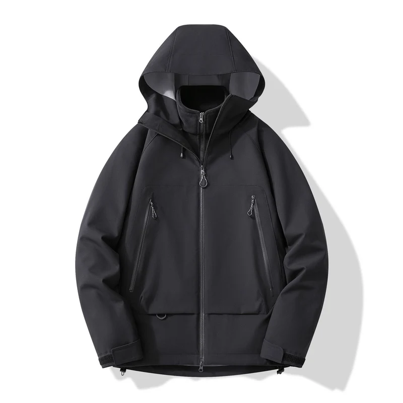 Herren technisch-isolierende Softshelljacke mit Kapuze und Fleece-Innenkragen Nord Taschen