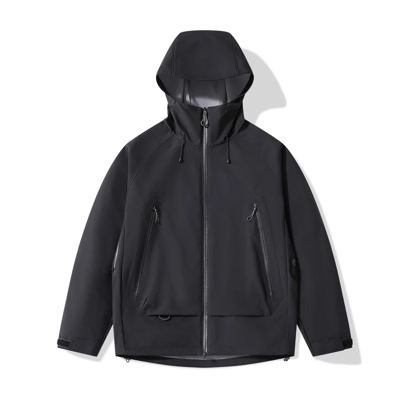 Herren technisch-isolierende Softshelljacke mit Kapuze und Fleece-Innenkragen Nord Taschen
