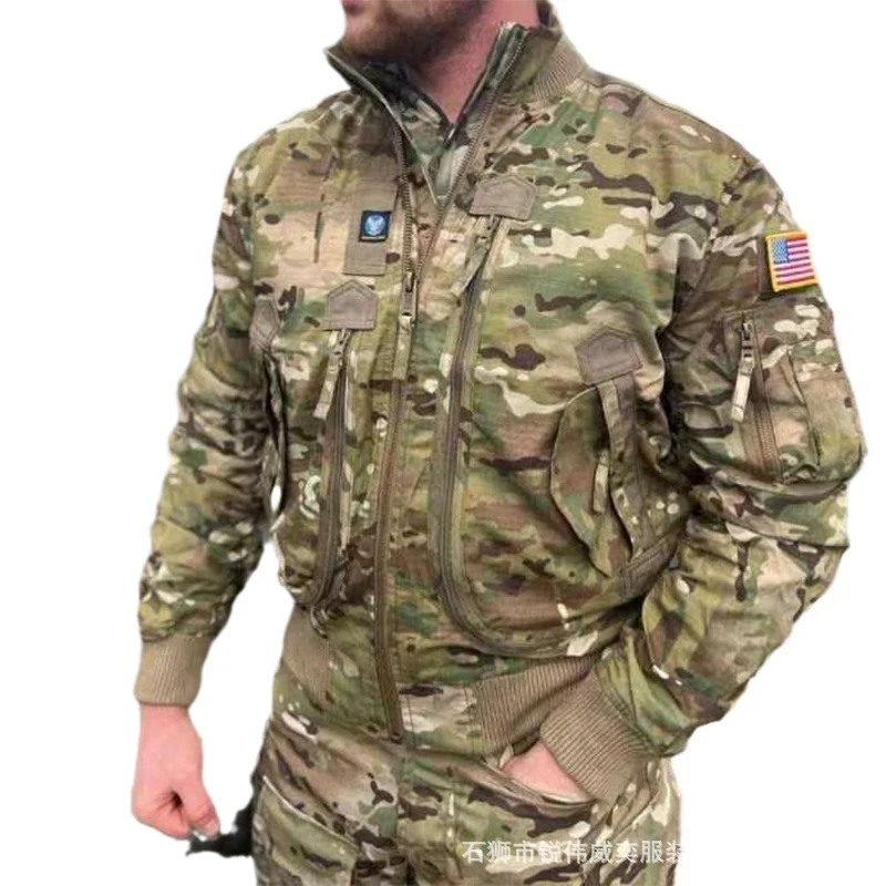 Herren Tarn-Bomberjacke im Tactical‑Stil mit Mehrfachtaschen und Rippenbündchen Nord Taschen