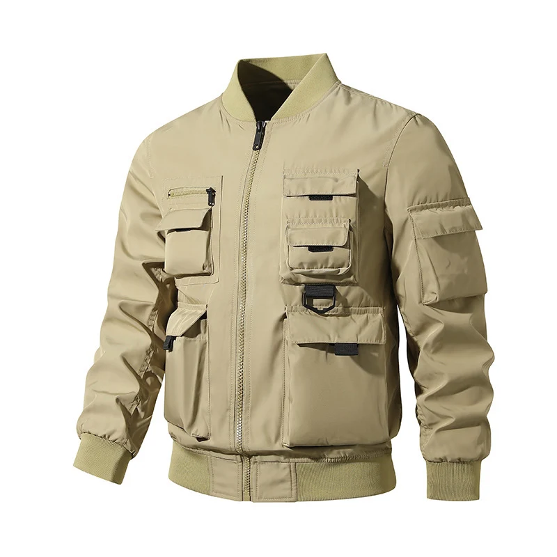 Herren Taktische Bomberjacke im Field‑Look mit modularen Außenfächern und elastischem Saum Nord Taschen