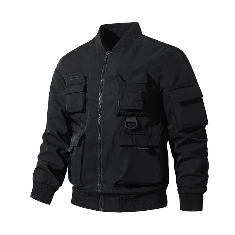 Herren Taktische Bomberjacke im Field‑Look mit modularen Außenfächern und elastischem Saum Nord Taschen