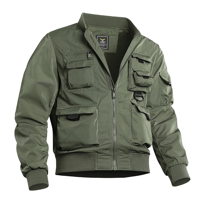 Herren Taktische Bomberjacke im Field‑Look mit modularen Außenfächern und elastischem Saum Nord Taschen