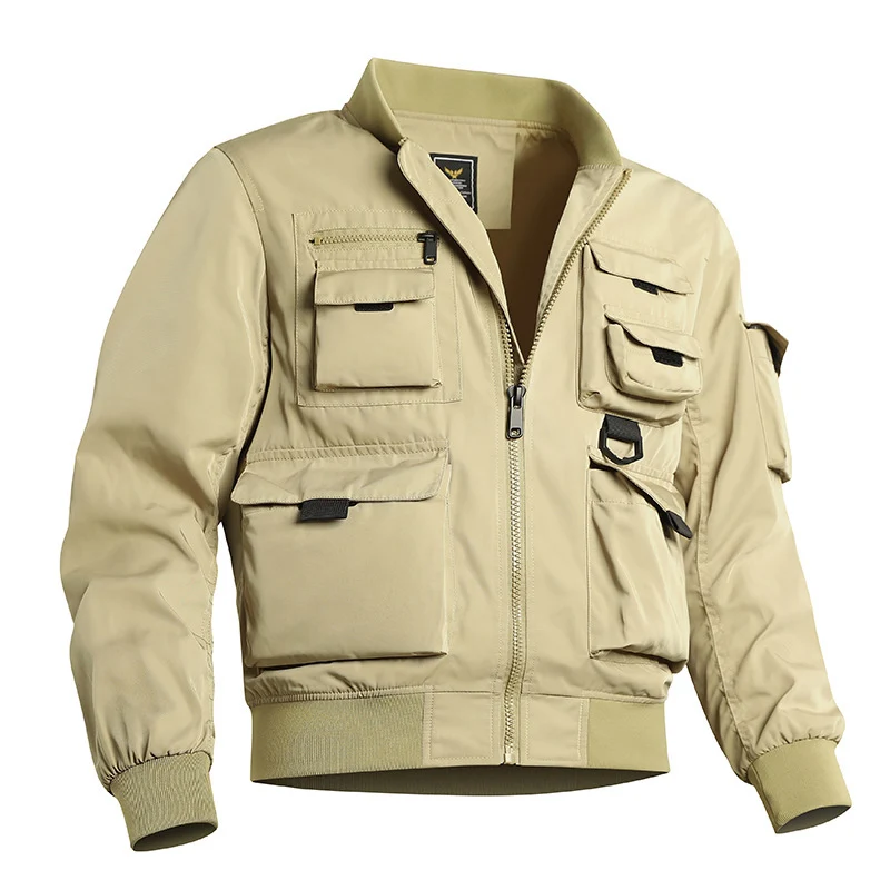 Herren Taktische Bomberjacke im Field‑Look mit modularen Außenfächern und elastischem Saum Nord Taschen