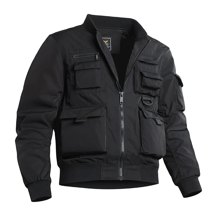Herren Taktische Bomberjacke im Field‑Look mit modularen Außenfächern und elastischem Saum Nord Taschen