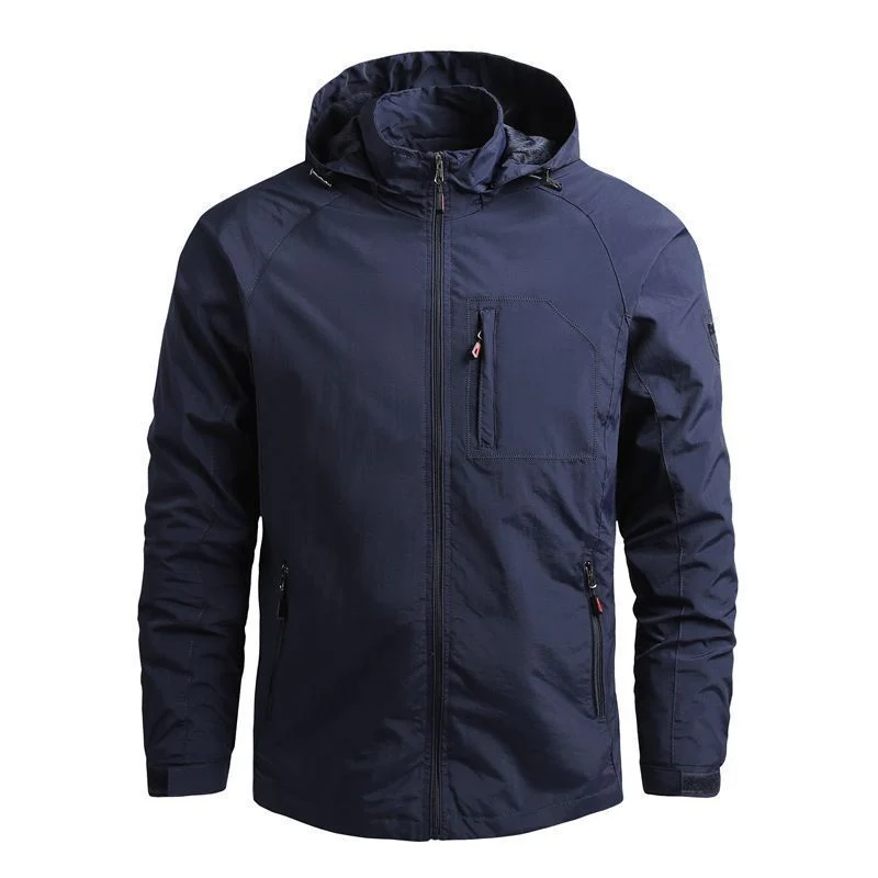 Herren Tactical-Urban Übergangsjacke mit Kapuze, Mesh-Innenfutter und verdeckten Reißverschlusstaschen Nord Taschen