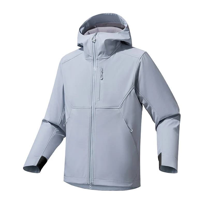 Herren Softshell‑Kapuzensweatjacke mit Stretch‑Windschutz, ergonomischem Schnitt und Brustreißverschluss Nord Taschen
