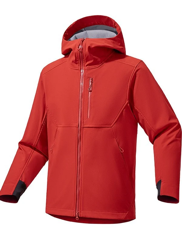 Herren Softshell‑Kapuzensweatjacke mit Stretch‑Windschutz, ergonomischem Schnitt und Brustreißverschluss Nord Taschen