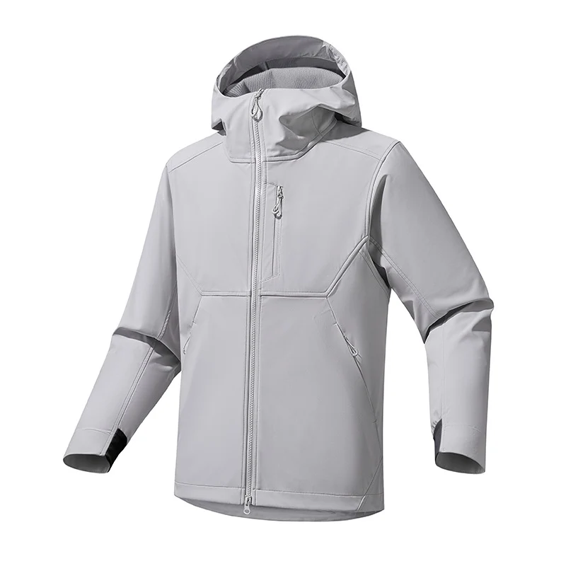 Herren Softshell‑Kapuzensweatjacke mit Stretch‑Windschutz, ergonomischem Schnitt und Brustreißverschluss Nord Taschen