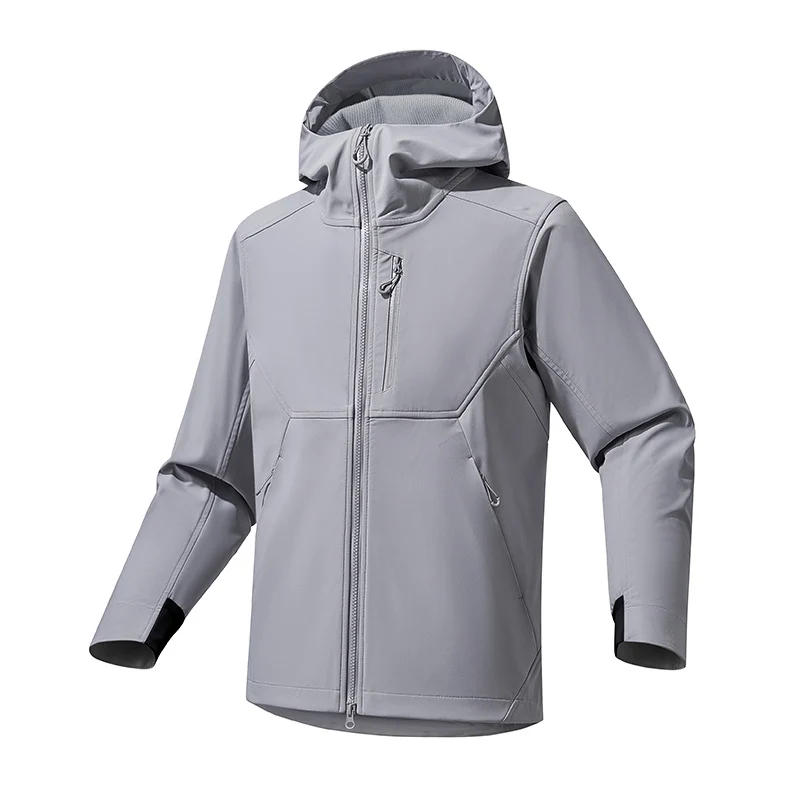Herren Softshell‑Kapuzensweatjacke mit Stretch‑Windschutz, ergonomischem Schnitt und Brustreißverschluss Nord Taschen