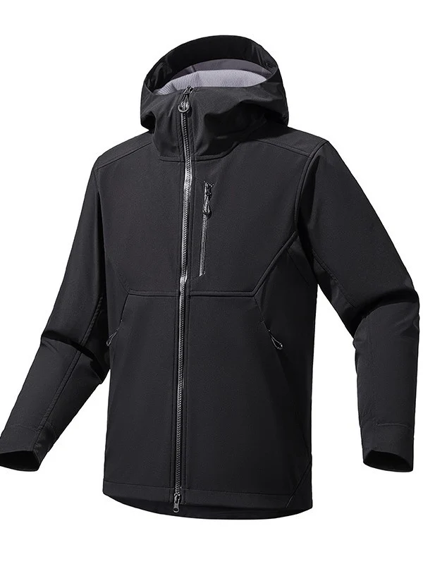 Herren Softshell‑Kapuzensweatjacke mit Stretch‑Windschutz, ergonomischem Schnitt und Brustreißverschluss Nord Taschen