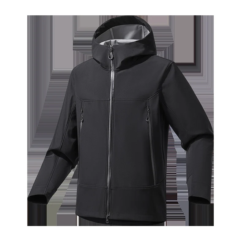 Herren Softshell‑Kapuzenjacke mit Stretch, wind- und wasserabweisender Membran und Zwei‑Wege‑Reißverschluss Nord Taschen