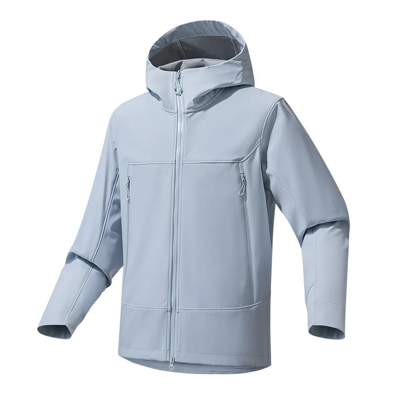 Herren Softshell‑Kapuzenjacke mit Stretch, wind- und wasserabweisender Membran und Zwei‑Wege‑Reißverschluss Nord Taschen