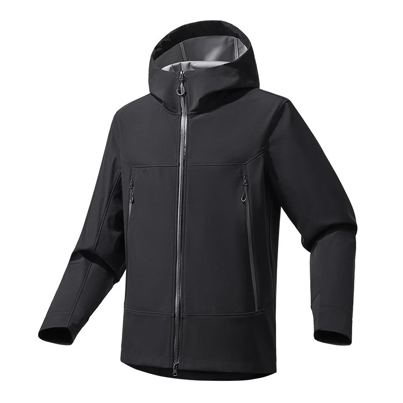 Herren Softshell‑Kapuzenjacke mit Stretch, wind- und wasserabweisender Membran und Zwei‑Wege‑Reißverschluss Nord Taschen