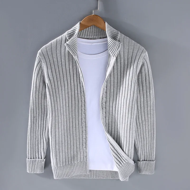 Merino Strickjacke mit Reißverschluss