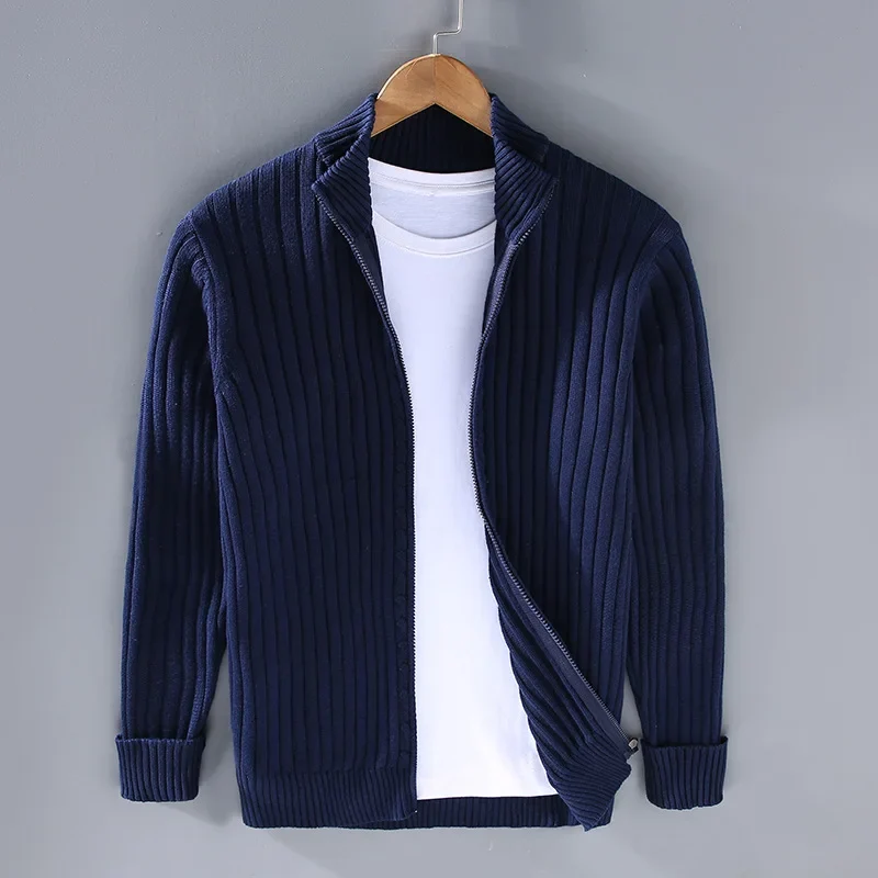 Merino Strickjacke mit Reißverschluss
