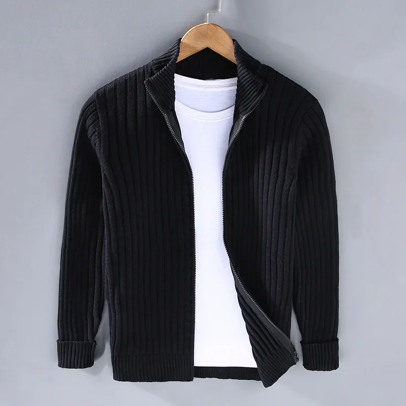Merino Strickjacke mit Reißverschluss