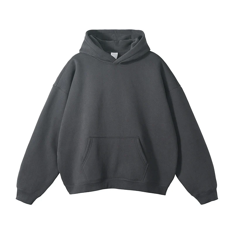 Unisex Schlichter Oversize-Kapuzenpullover mit Soft-Fleece-Innenseite und tiefer Raglannaht Nord Taschen