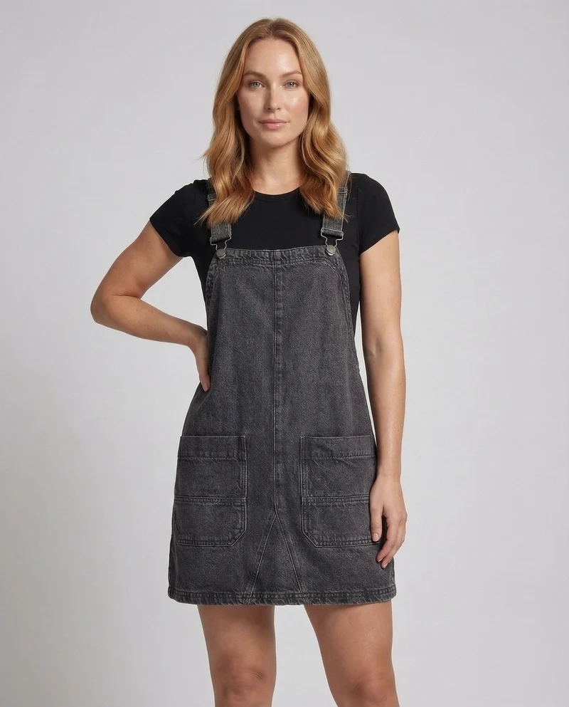 Damen Jeans-Latzkleid Verstellbare Träger - Vittorelli