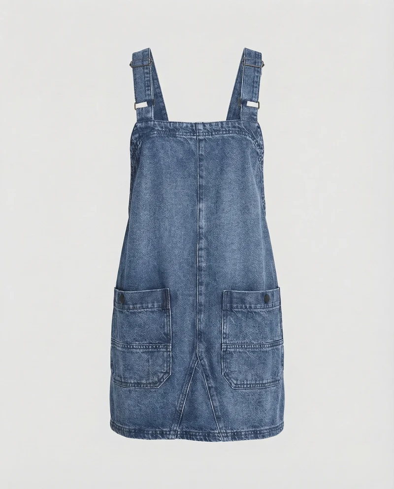 Damen Jeans-Latzkleid Verstellbare Träger - Vittorelli