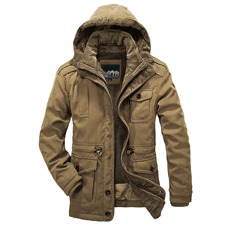 Herren Gefütterter Canvas-Fieldparka mit Sherpa-Innenfutter und Kapuzenkragen Nord Taschen