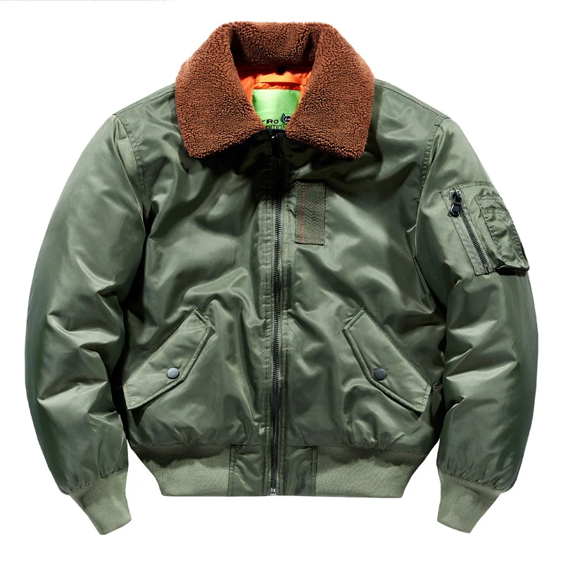 Herren Flieger-Bomberjacke mit Teddykragen, wasserabweisender Nylon-Shell und Ärmel-Utilitytasche Nord Taschen