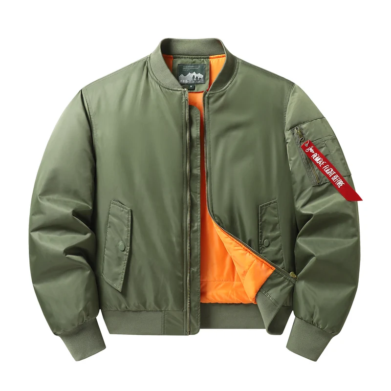 Herren Flieger-Bomberjacke mit kontrastfutter winddichtem Shell und Ärmel-Utilitytasche Nord Taschen