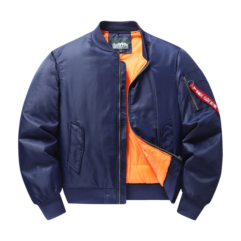 Herren Flieger-Bomberjacke mit kontrastfutter winddichtem Shell und Ärmel-Utilitytasche Nord Taschen