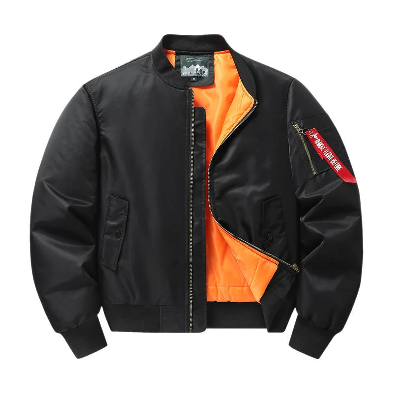 Herren Flieger-Bomberjacke mit kontrastfutter winddichtem Shell und Ärmel-Utilitytasche Nord Taschen
