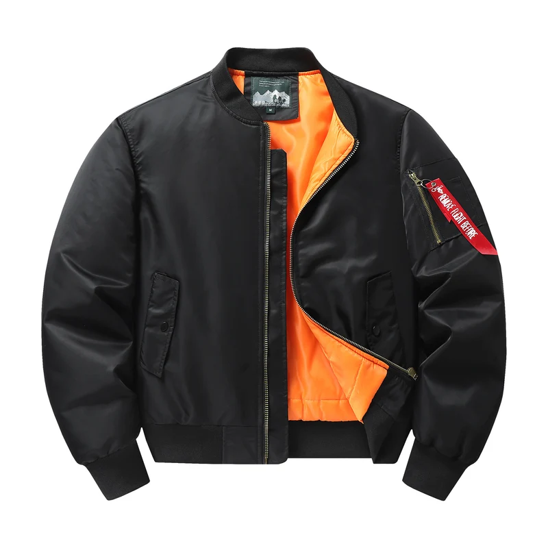Herren Flieger-Bomberjacke mit kontrastfutter winddichtem Shell und Ärmel-Utilitytasche Nord Taschen