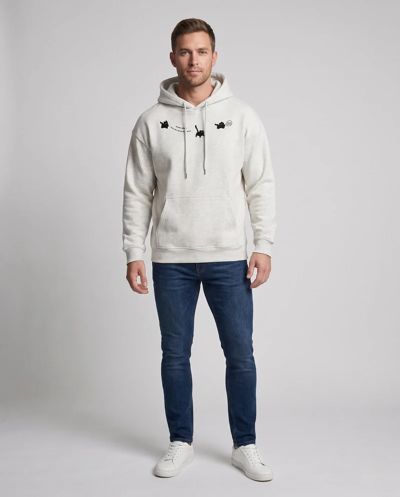 Unisex Übergrößen Hoodie mit kreativem Druck Nord Taschen