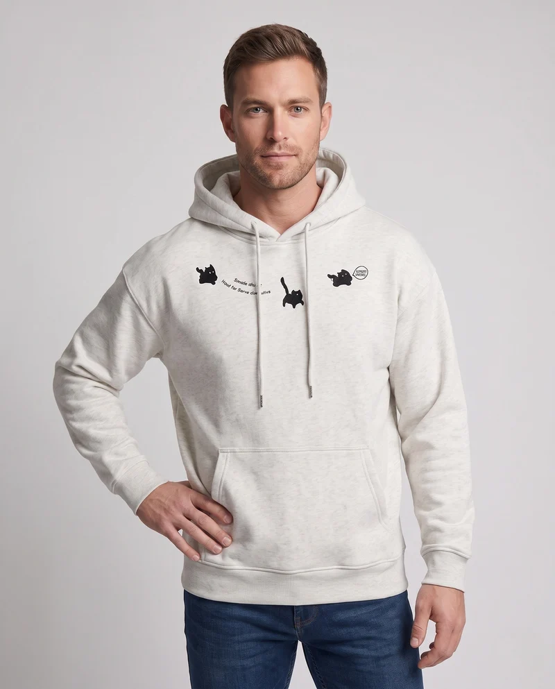 Unisex Übergrößen Hoodie mit kreativem Druck Nord Taschen