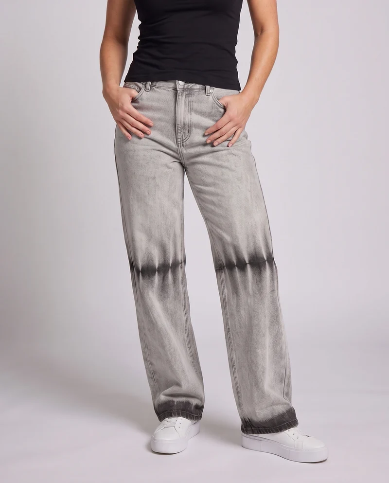 Unisex Weite Bein Denim-Hosen Nord Taschen
