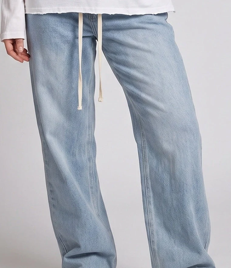 Damen Weitgeschnittene Denim-Hose Nord Taschen