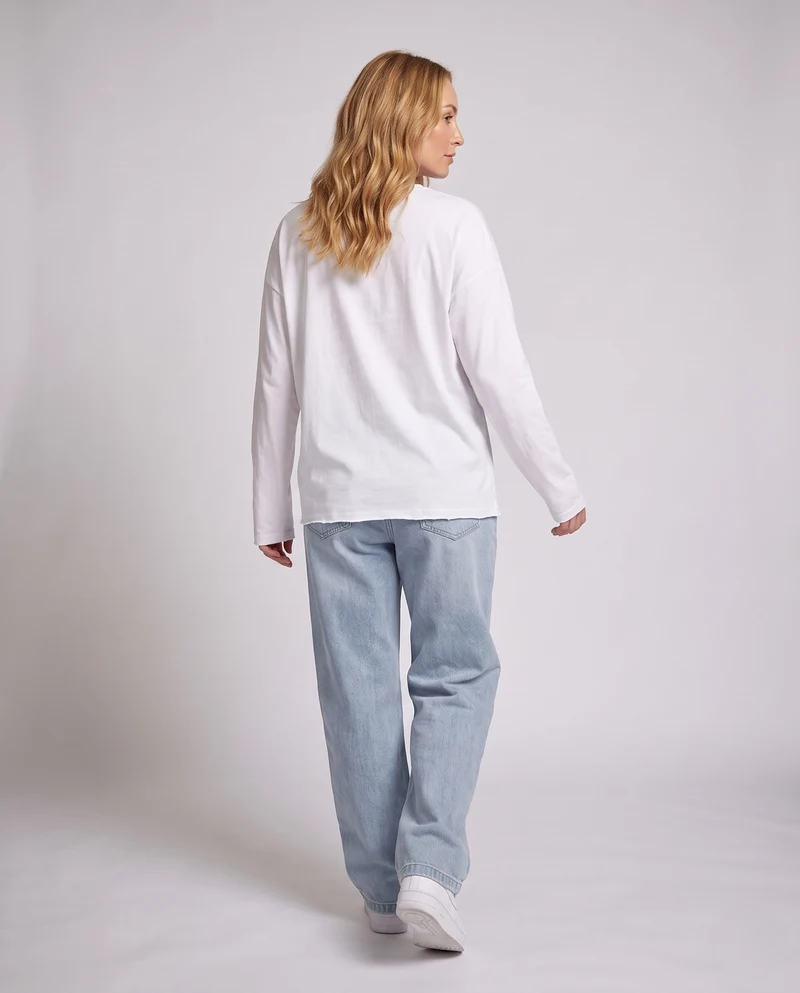 Damen Weitgeschnittene Denim-Hose Nord Taschen