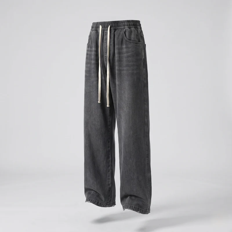 Damen Weitgeschnittene Denim-Hose Nord Taschen