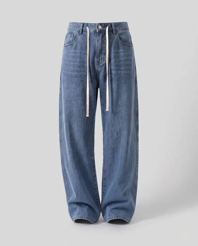 Damen Weitgeschnittene Denim-Hose Nord Taschen