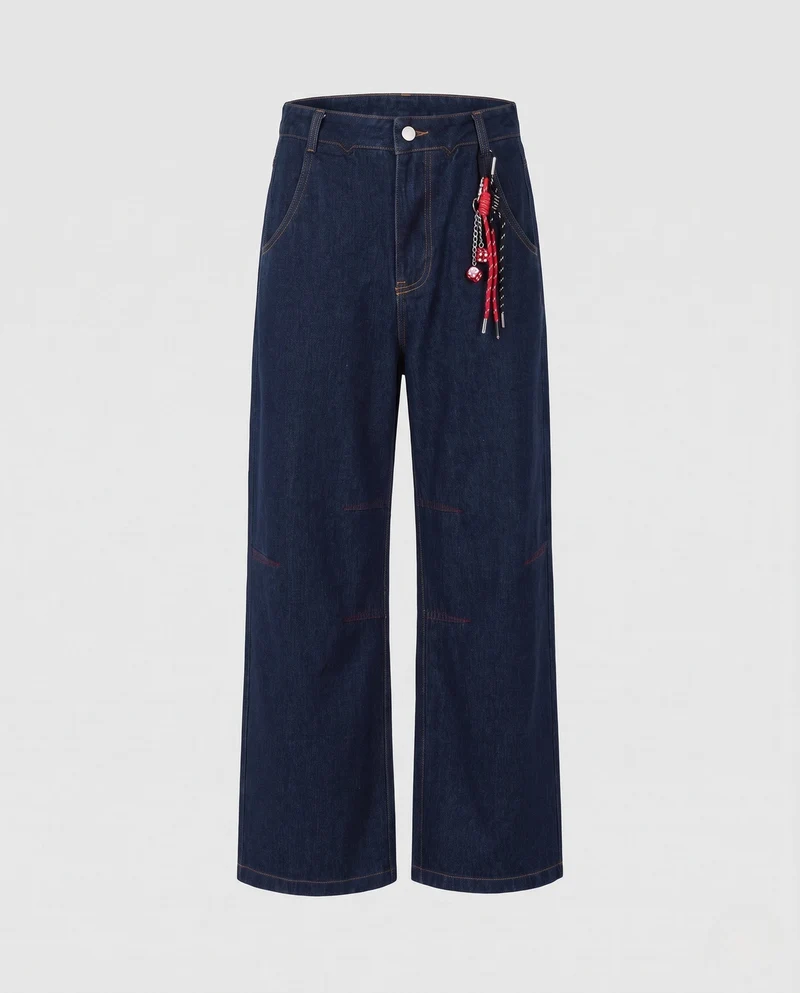 Damen Weitgeschnittene Denim-Hose Nord Taschen 1787981894