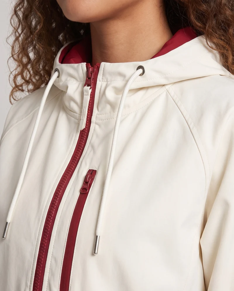 Damen Leichte Übergangsjacke mit Kapuze und Kontrastfutter, Reißverschlusstaschen & Elastischem Saum Nord Taschen